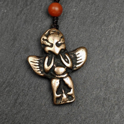 Authentic Tibetan Buddhist Amulet Pendant | Garuda Golden-Winged Bird | Garula Suparna Sacred Charm | Spiritual Jewelry