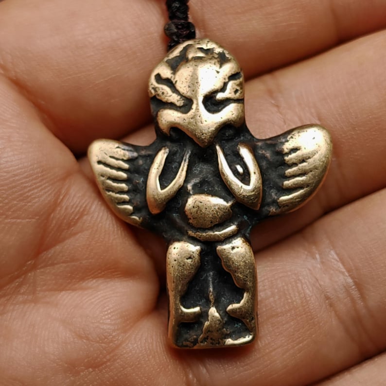 Authentic Tibetan Buddhist Amulet Pendant | Garuda Golden-Winged Bird | Garula Suparna Sacred Charm | Spiritual Jewelry