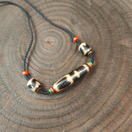 Authentic Tibetan Treasure Vase Dzi Bead Necklace | Protective Charm | Spirital Gift | Decades Old