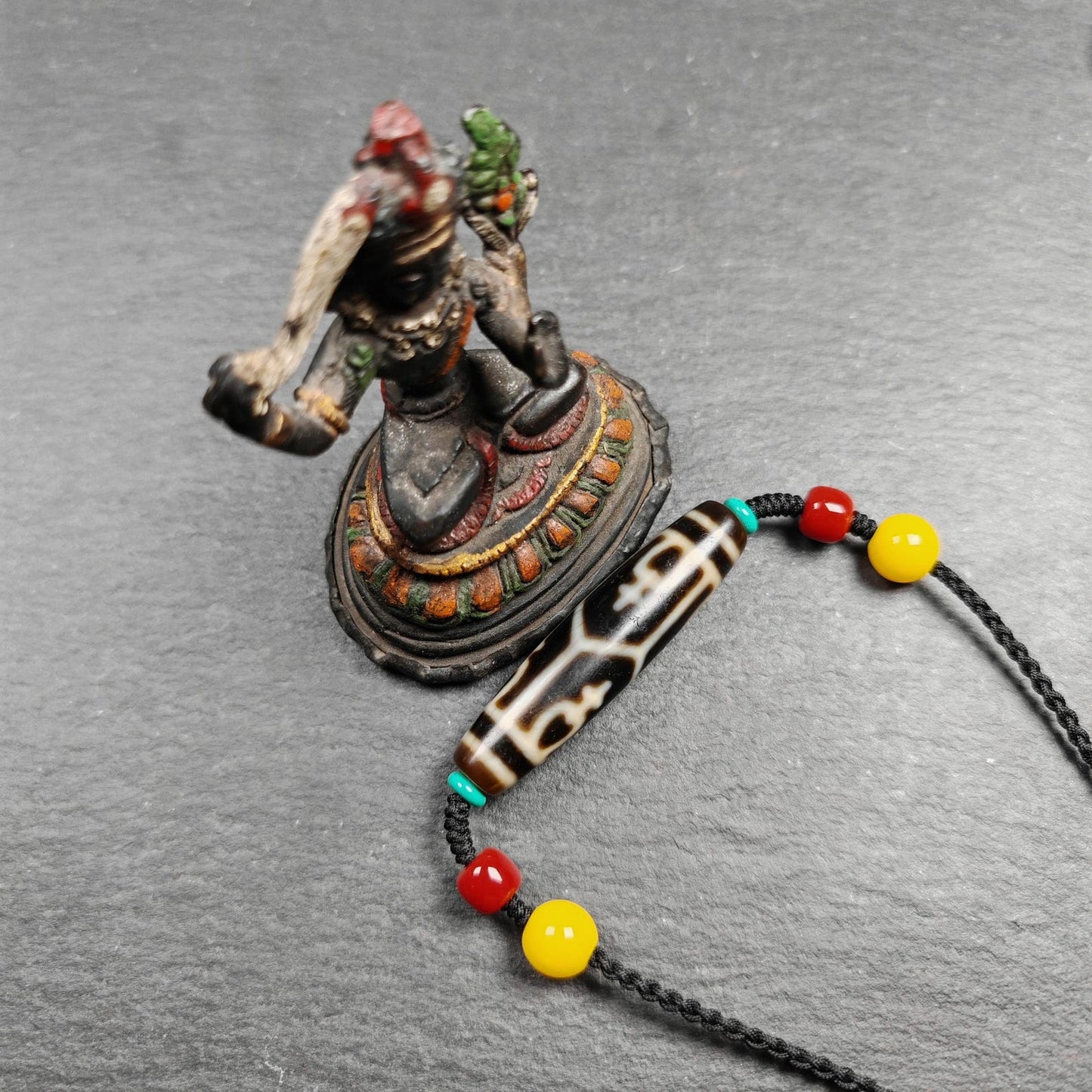 Authentic Tibetan Treasure Vase Dzi Bead Necklace | Protective Charm | Spirital Gift | Decades Old