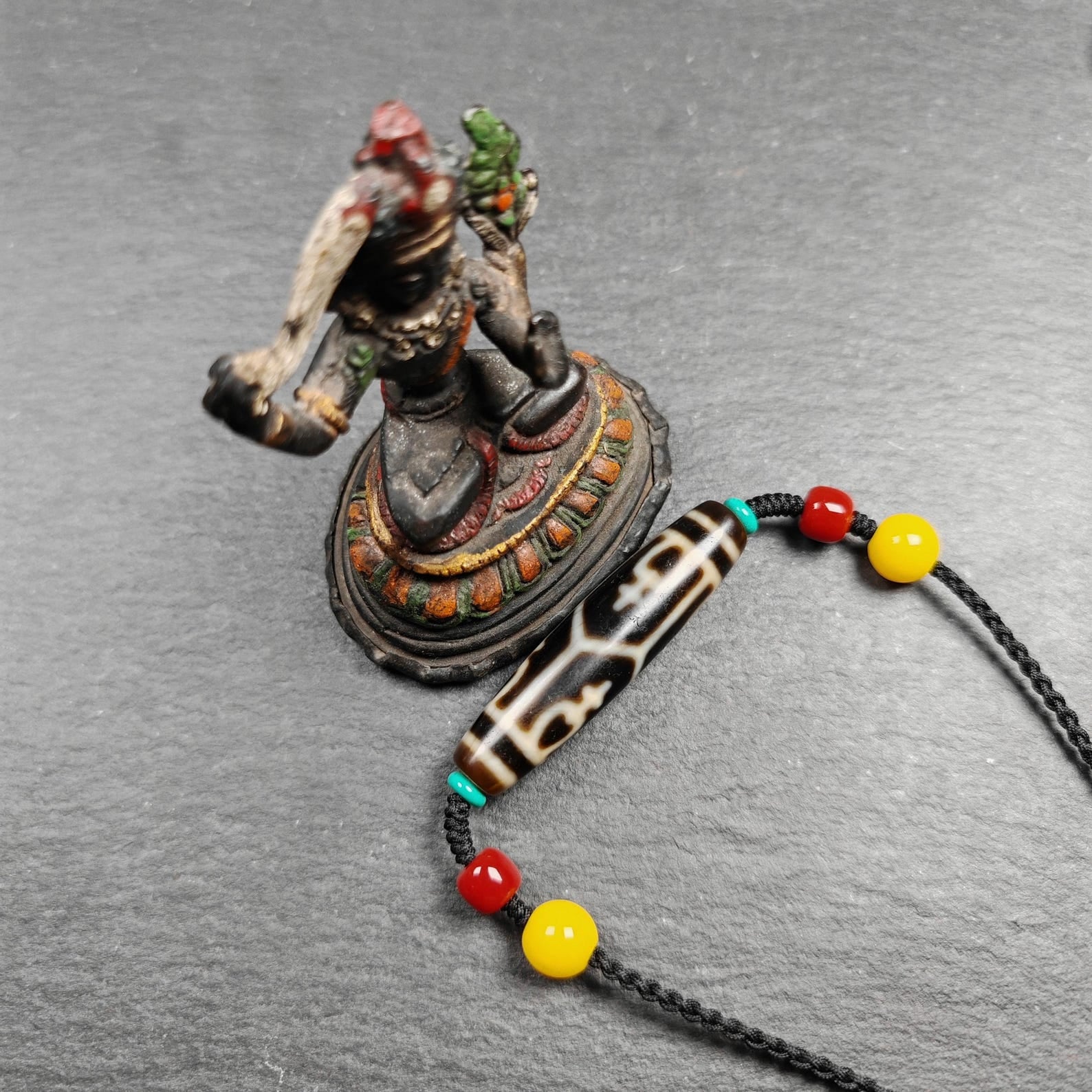 Authentic Tibetan Treasure Vase Dzi Bead Necklace | Protective Charm | Spirital Gift | Decades Old
