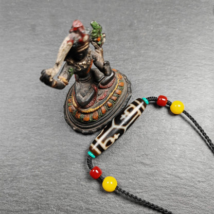 Authentic Tibetan Treasure Vase Dzi Bead Necklace | Protective Charm | Spirital Gift | Decades Old