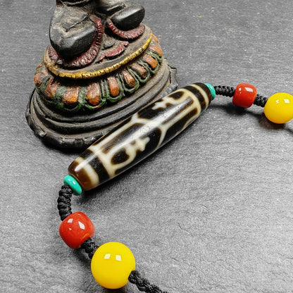 Authentic Tibetan Treasure Vase Dzi Bead Necklace | Protective Charm | Spirital Gift | Decades Old