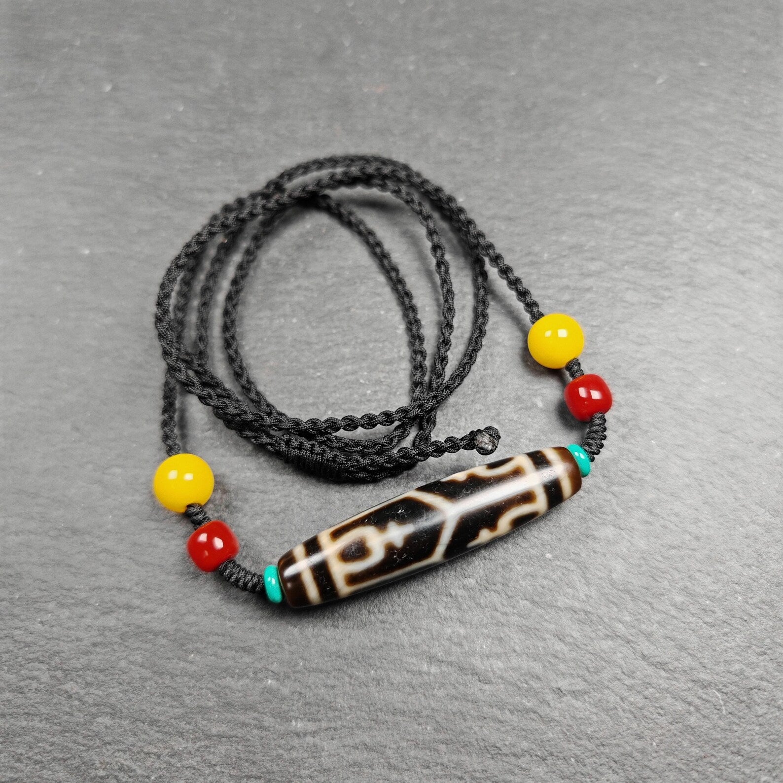 Authentic Tibetan Treasure Vase Dzi Bead Necklace | Protective Charm | Spirital Gift | Decades Old