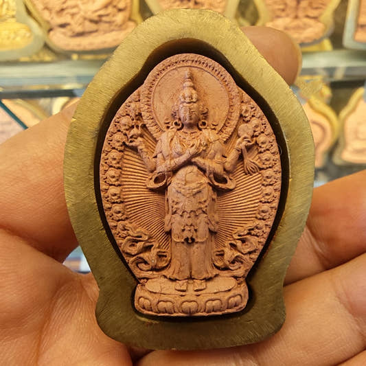 Avalokiteshvara Open-eyed Tsa Tsa Mold - 4.5cm Height - Tibetan tsa tsa mold, front view