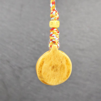 Buddhism Dharma Wheel- Hand-carved Tibetan Amulet - Protective Charm for Keychain / Bag Hanging - 30mm