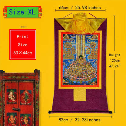 Shakyamuni Refuge Tree - Tibetan thangka painting, view 4