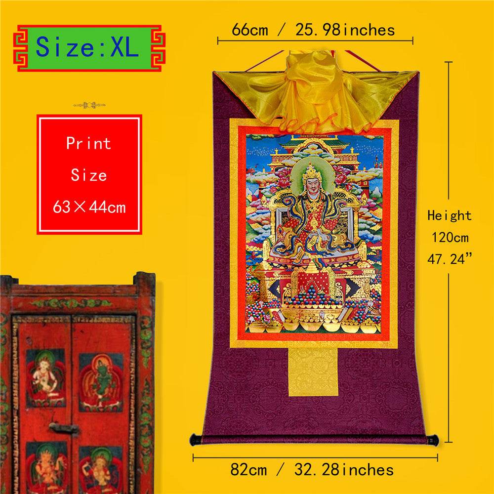 King Gesar གེ་སར - Tibetan thangka painting, close-up detail