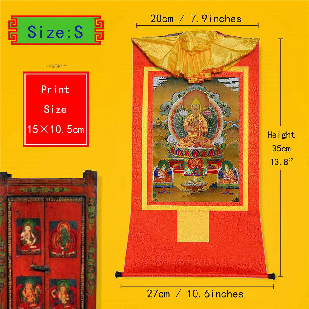 Je Tsongkhapa,Losang Drakpa,Je Rinpoche - Tibetan thangka painting, view 6