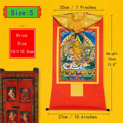 Vaisravana-Buddha of Wealth - Tibetan thangka painting, view 6