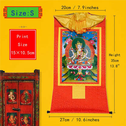 Usnisa Vijaya - Crown Superb Victory Dharani - Tibetan thangka painting, view 6