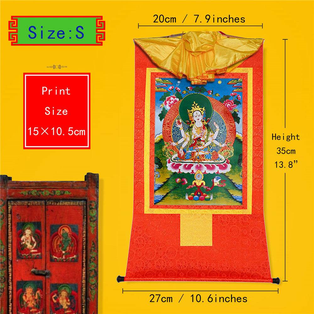 Usnisa Vijaya - Crown Superb Victory Dharani - Tibetan thangka painting, view 6
