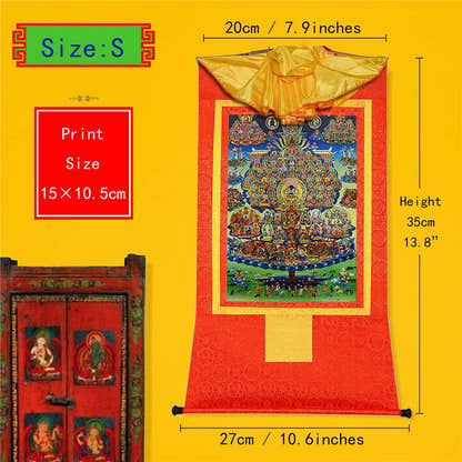 Karma Kagyu Refuge Tree - Tibetan thangka painting, view 6