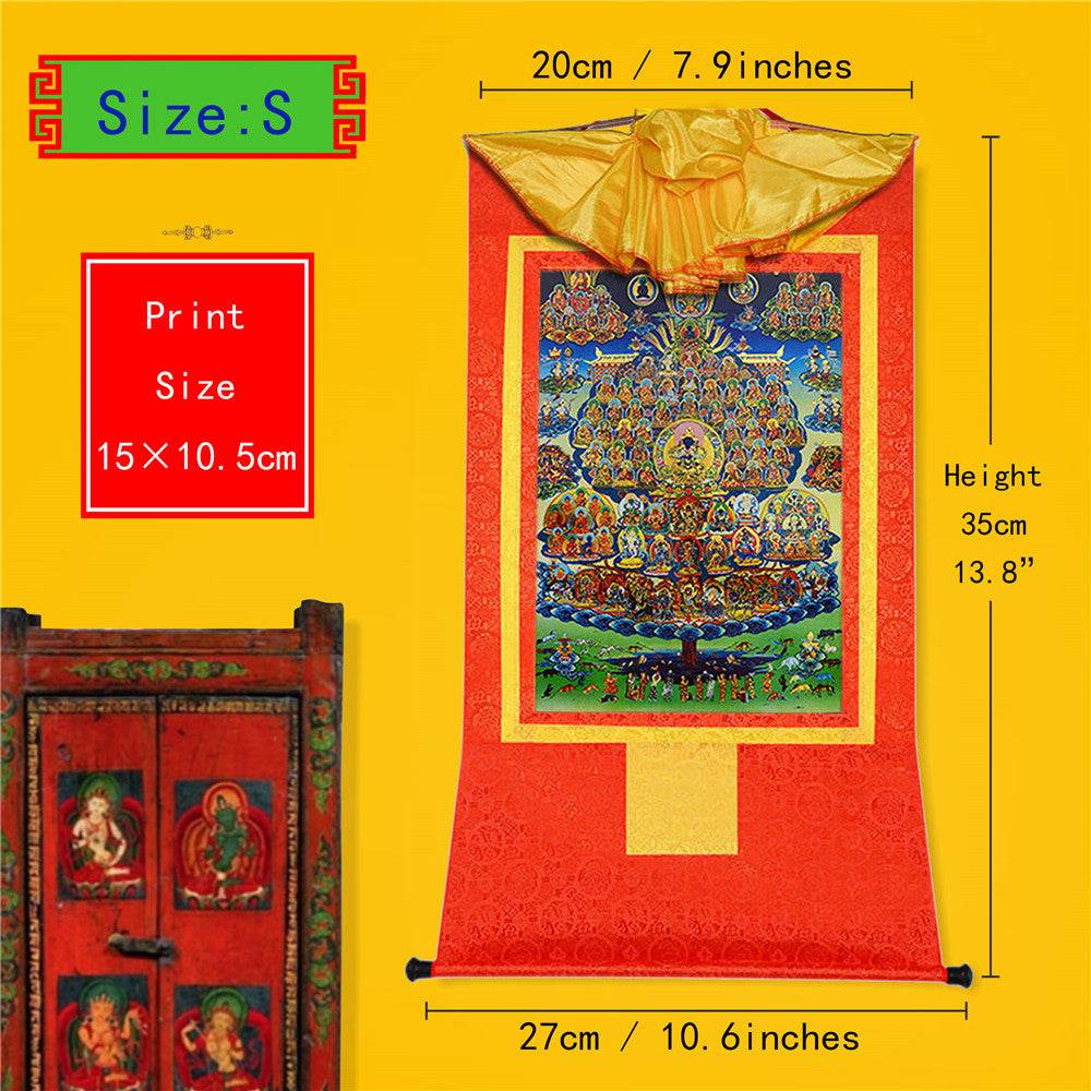 Karma Kagyu Refuge Tree - Tibetan thangka painting, view 6