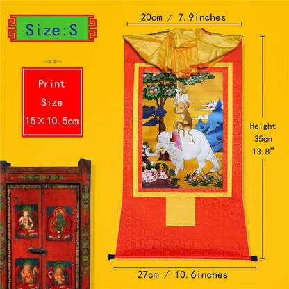 Four Harmonious Animal Brothers - Tibetan thangka painting, view 6