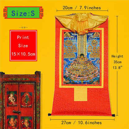 Shakyamuni Refuge Tree - Tibetan thangka painting, view 5