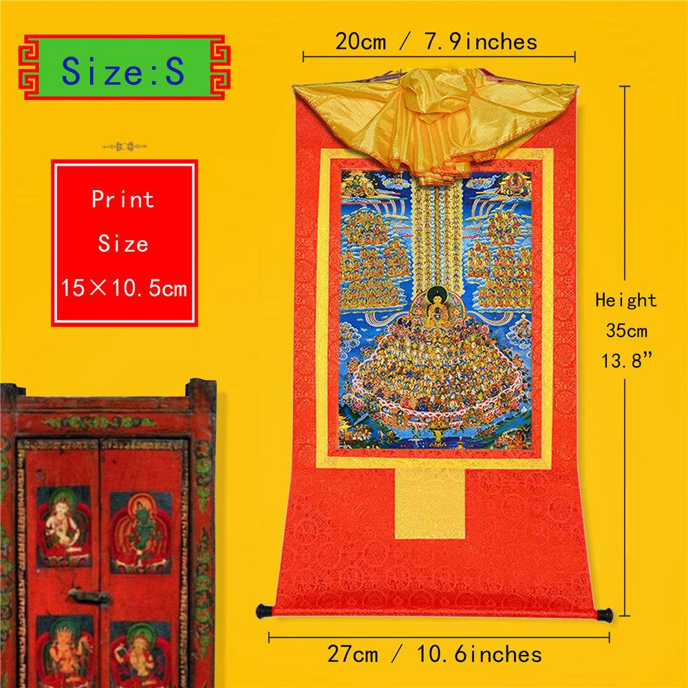 Shakyamuni Refuge Tree - Tibetan thangka painting, view 5