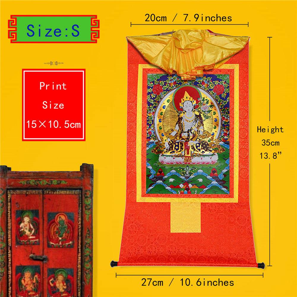 White Tara - Tibetan thangka painting, view 6