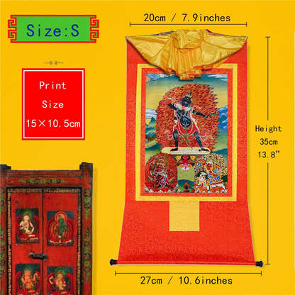Ekajati,Rahula,Vajrasadhu - Tibetan thangka painting, view 6