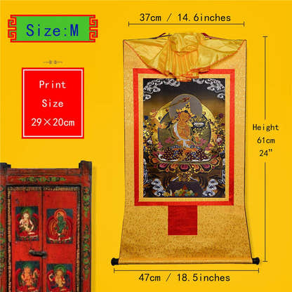 Manjusri Black Type - Tibetan thangka painting, view 4