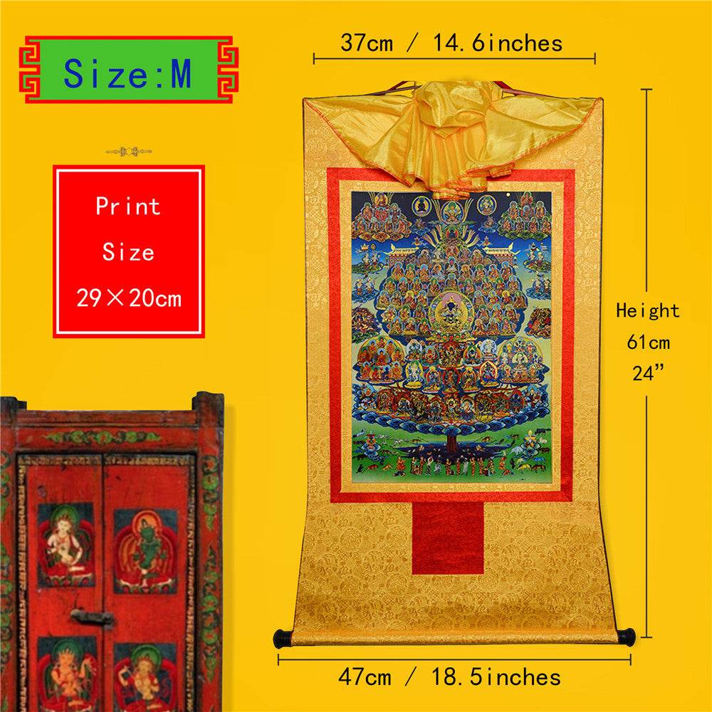 Karma Kagyu Refuge Tree - Tibetan thangka painting, view 5
