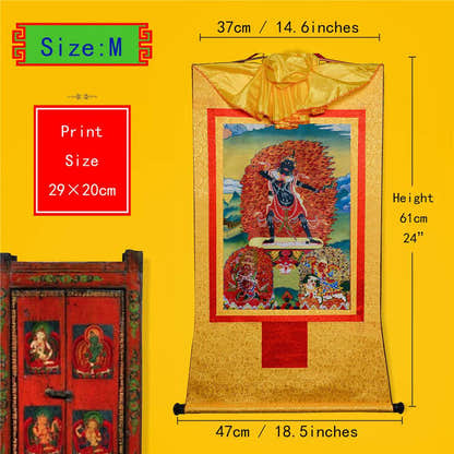 Ekajati,Rahula,Vajrasadhu - Tibetan thangka painting, view 5