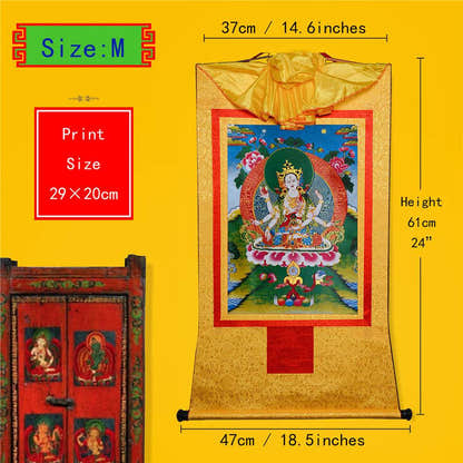 Usnisa Vijaya - Crown Superb Victory Dharani - Tibetan thangka painting, view 5