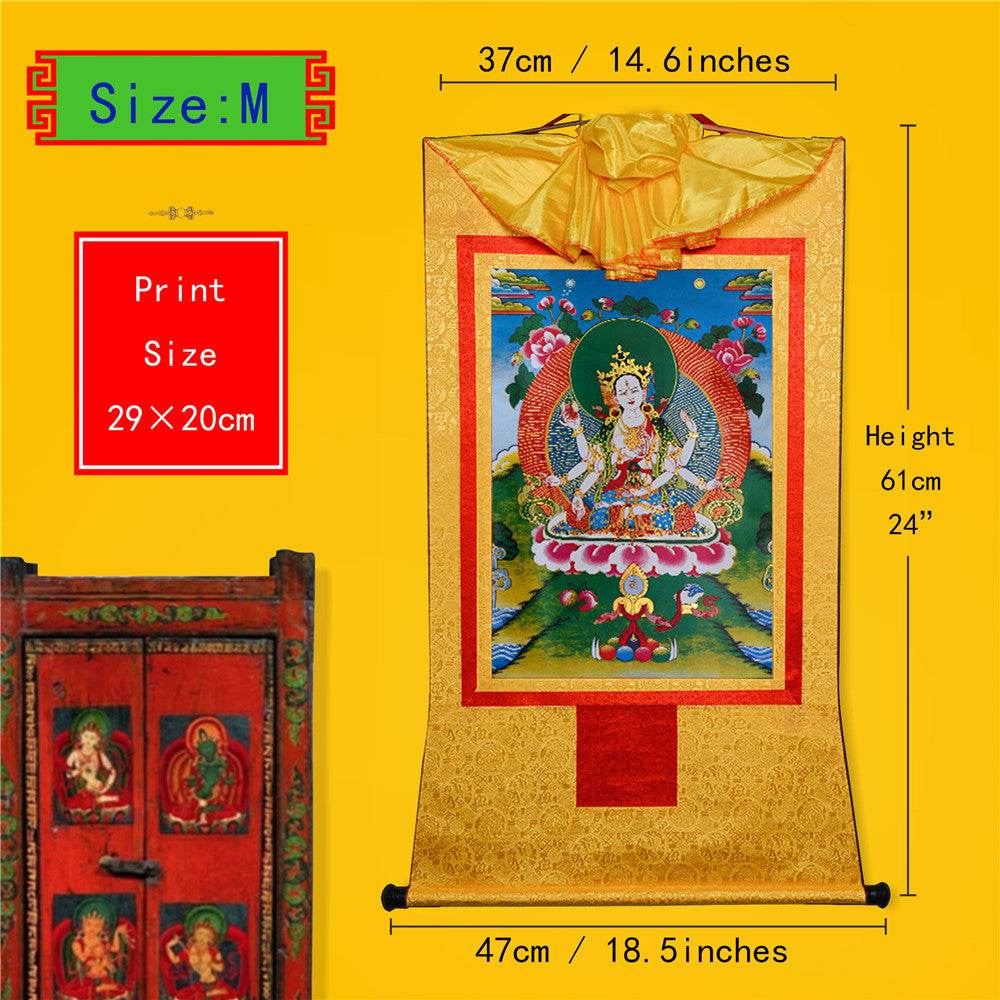 Usnisa Vijaya - Crown Superb Victory Dharani - Tibetan thangka painting, view 5