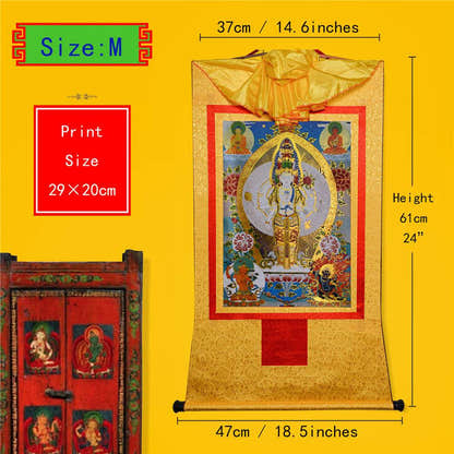 Avalokitesvara - Tibetan thangka painting, view 5