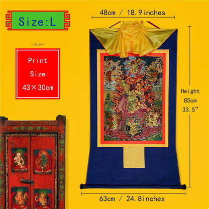 Tsiu Marpo-Dharma Protector - Tibetan thangka painting, view 4