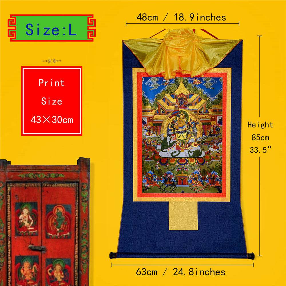 Vaisravana,Buddha of Wealth - Tibetan thangka painting, view 4
