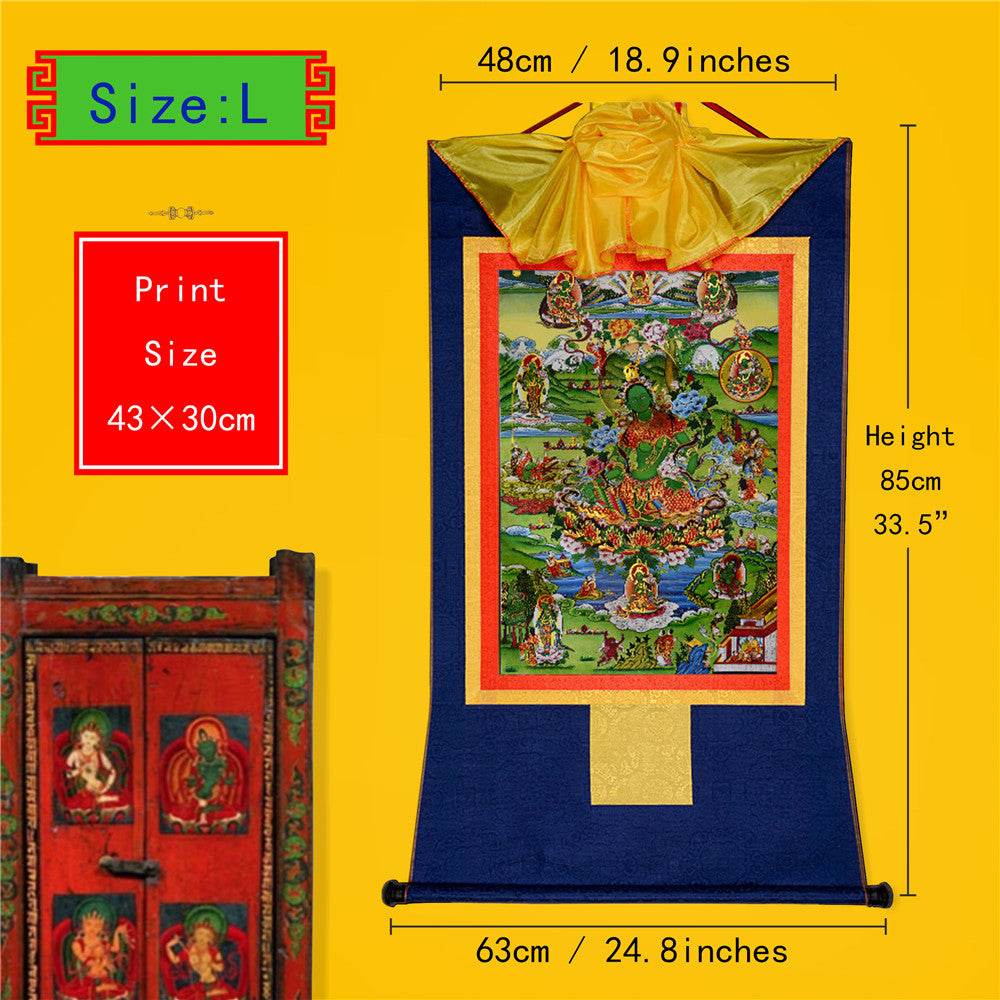 Eight Forms of Green Tara - Tibetan thangka painting, view 4