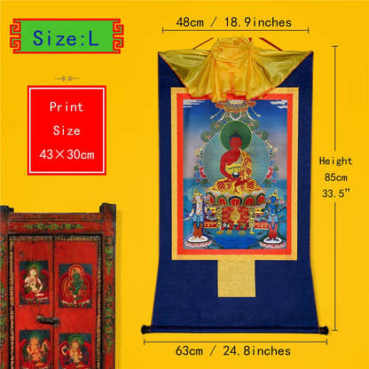 Amitayus,Amida,Amitabha - Tibetan thangka painting, view 5