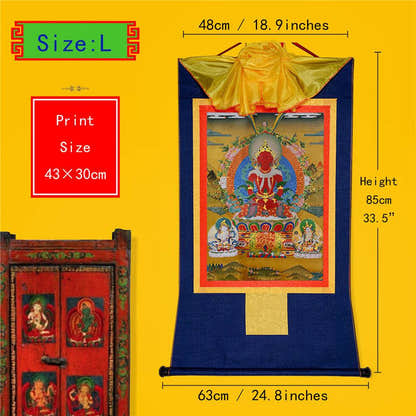 Amitayus-Buddha Of Infinite Life - Tibetan thangka painting, view 5