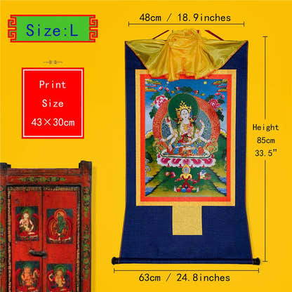 Usnisa Vijaya - Crown Superb Victory Dharani - Tibetan thangka painting, view 4