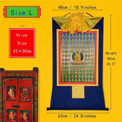 100 Shakyamuni - Tibetan thangka painting, view 4