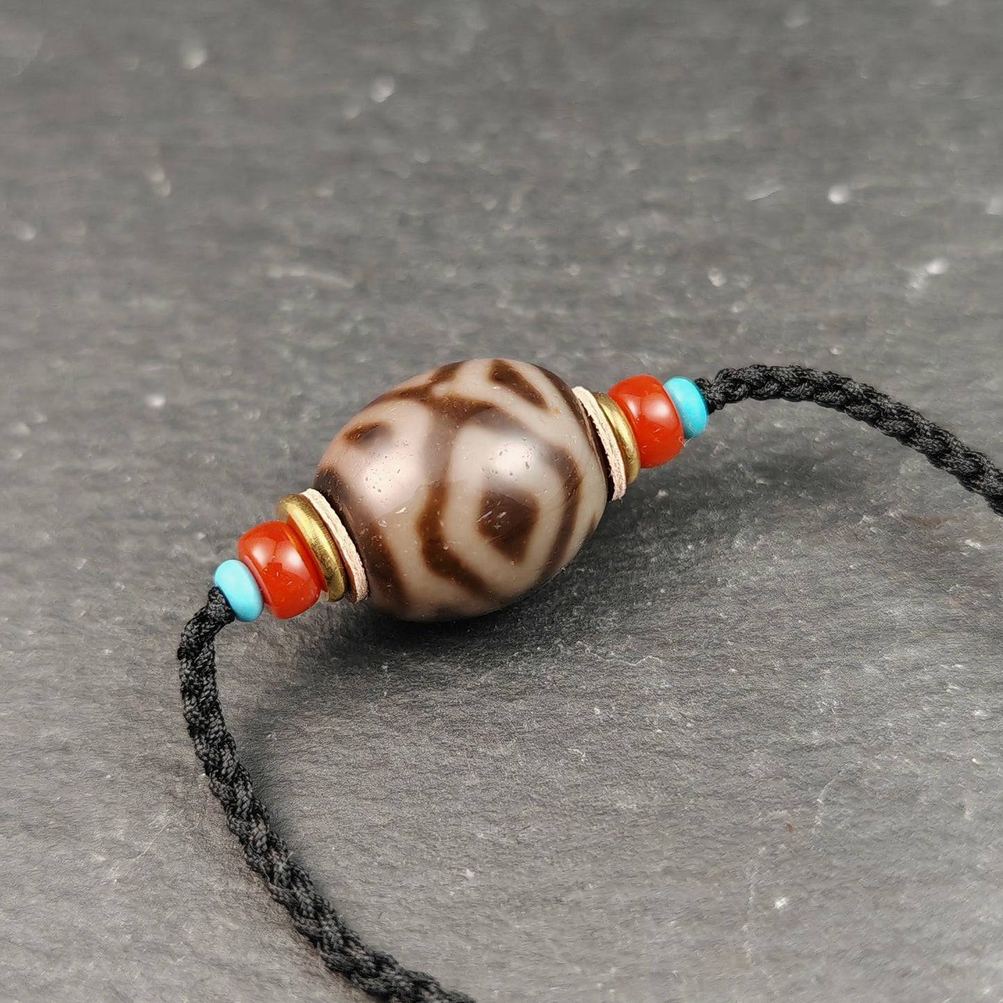 Cross Vajra Darlo Dzi Bead Necklace | Old Tibetan Amulet | Protection Charm | Spiritual Jewelry | 20*18mm