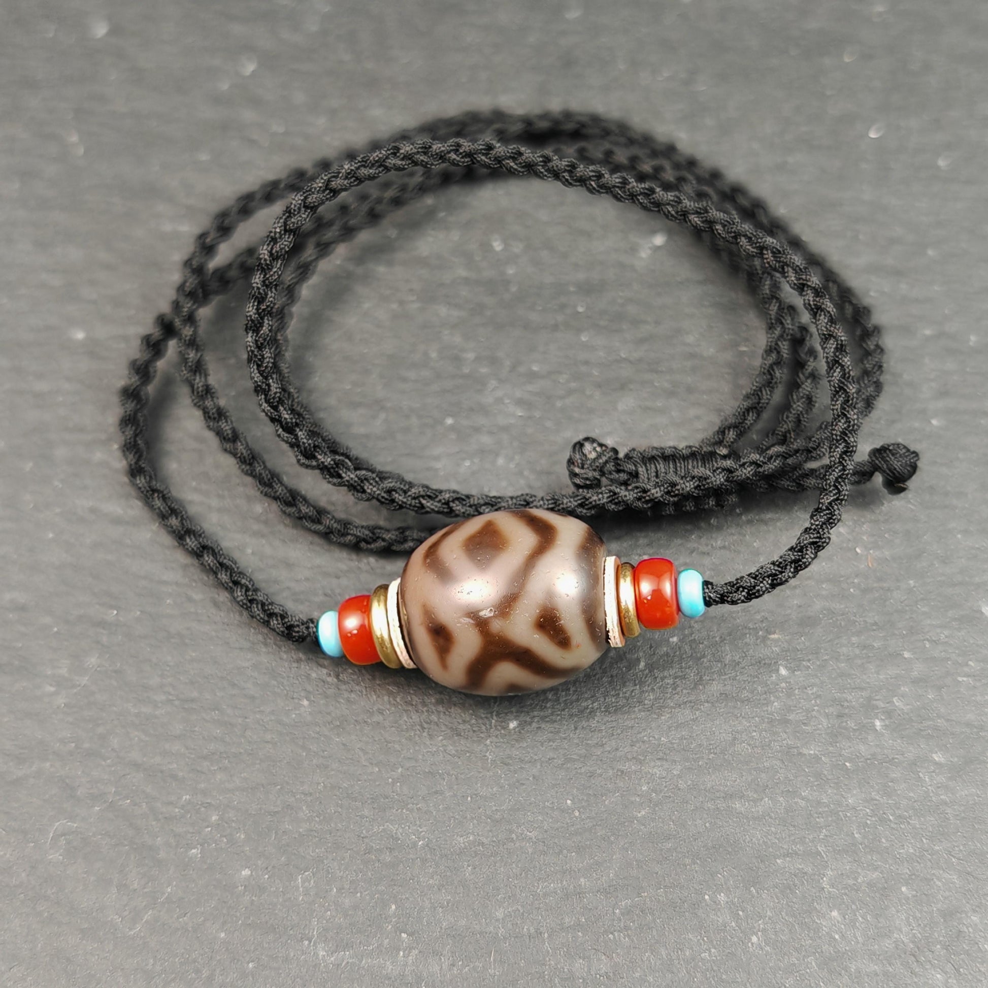 Cross Vajra Darlo Dzi Bead Necklace | Old Tibetan Amulet | Protection Charm | Spiritual Jewelry | 20*18mm