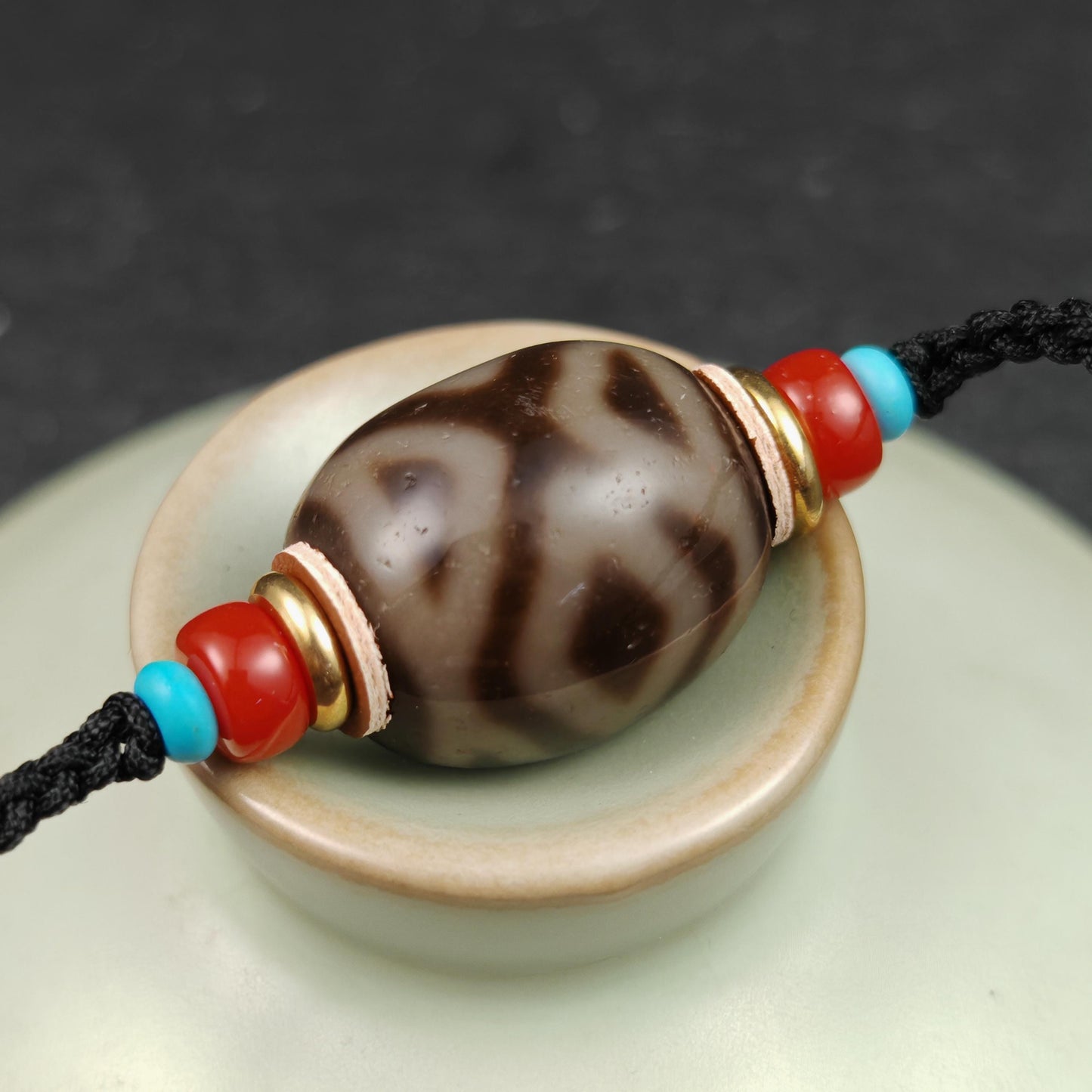 Cross Vajra Darlo Dzi Bead Necklace | Old Tibetan Amulet | Protection Charm | Spiritual Jewelry | 20*18mm
