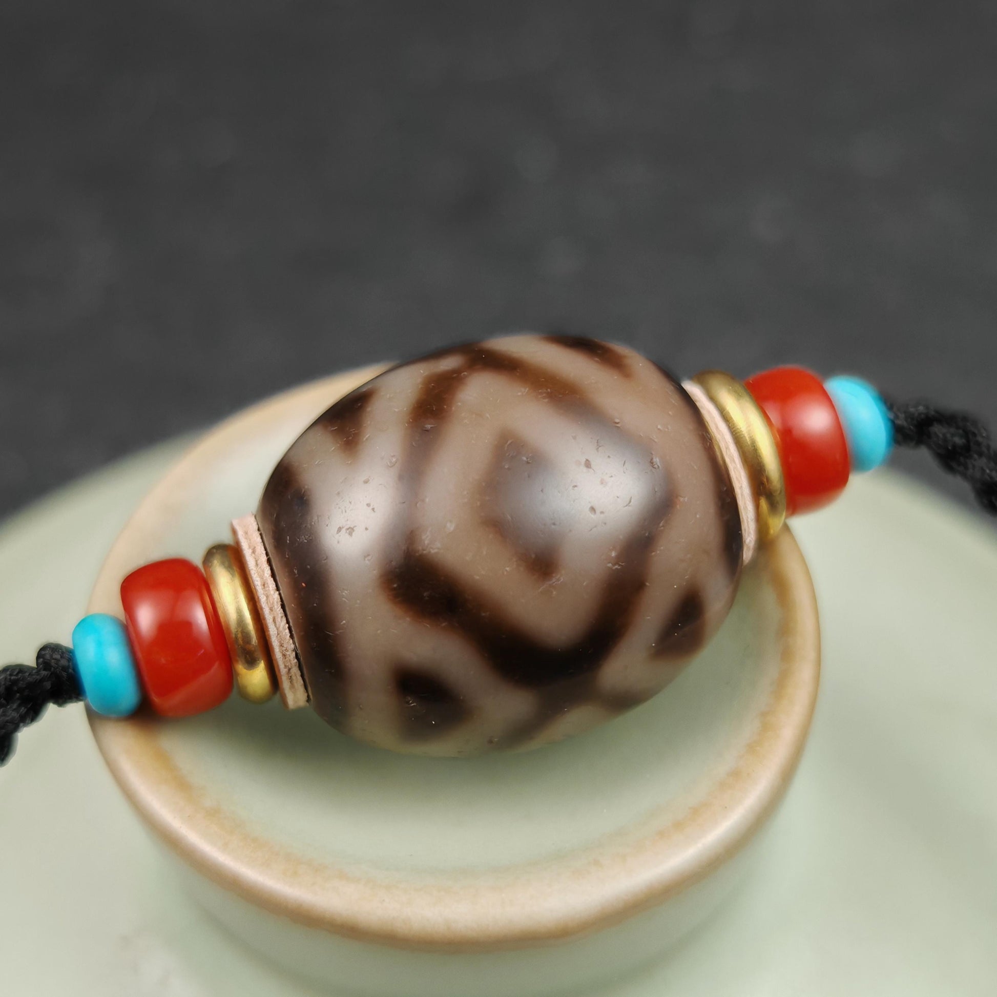 Cross Vajra Darlo Dzi Bead Necklace | Old Tibetan Amulet | Protection Charm | Spiritual Jewelry | 20*18mm