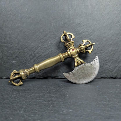 Cross Vajra Kartika Handmade Tibetan Buddhist Ritual Implement - Tibetan Buddhist vajra, view 4