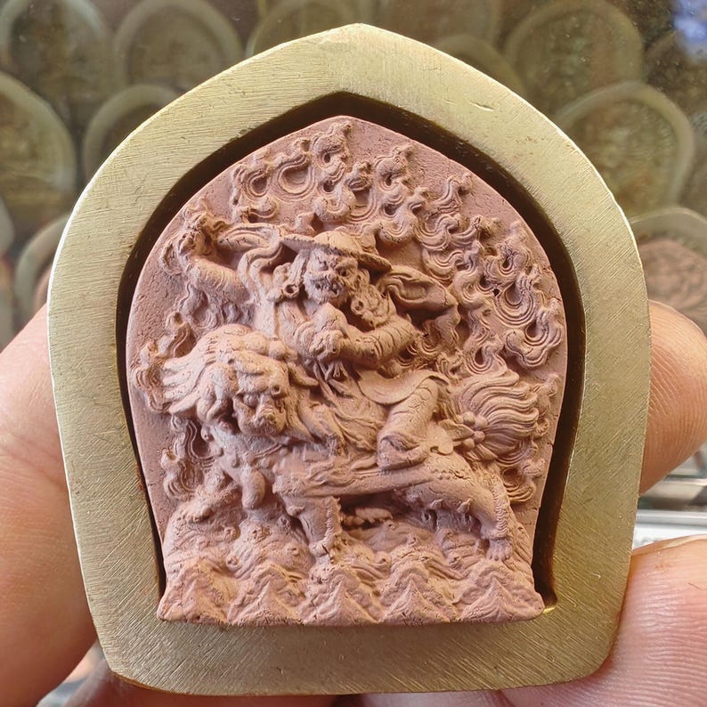 Damchen Dorje Lekpa Tsa Tsa Mold - 4cm Height: Tibetan Buddha Statue Maker for Ritual Sacred Art & Offering