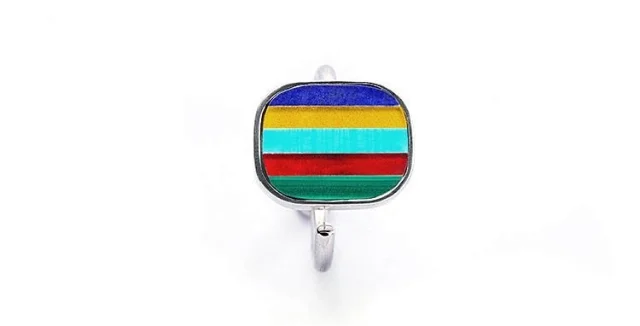 Five-Color Natural Gemstone Ring Tibetan Ring | Adjustable US Size 6
