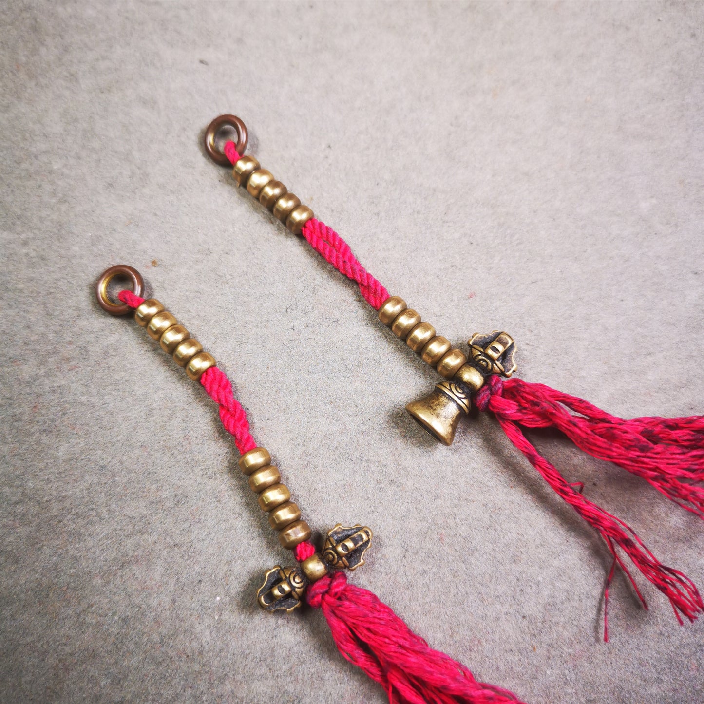 5mm Brass Prayer Bead Counters with Vajra and Bell Pendant