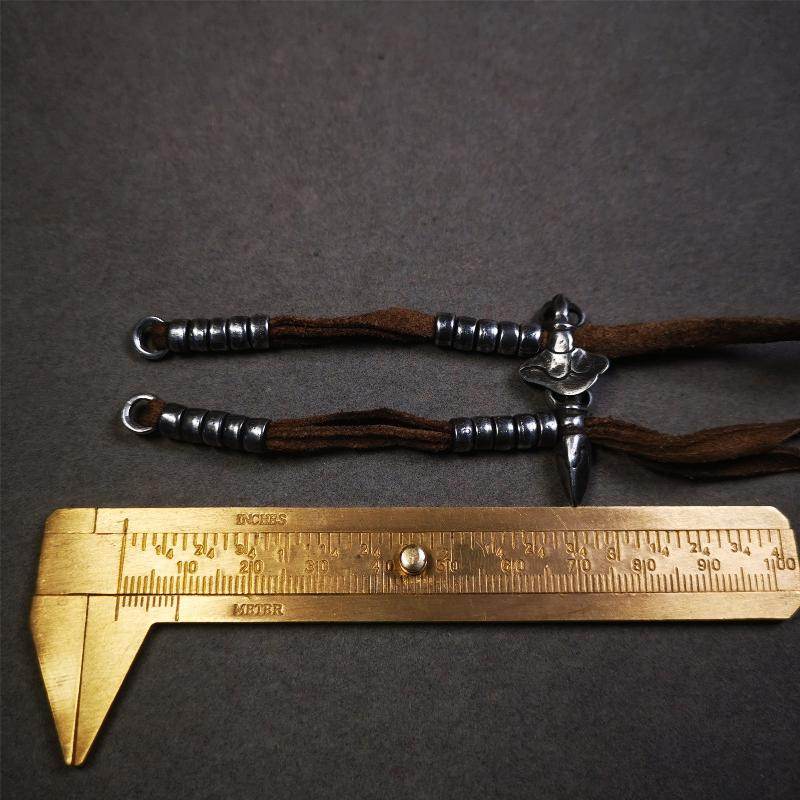 6mm Cold Iron Prayer Bead Counters - Tibetan Buddhist art, size reference