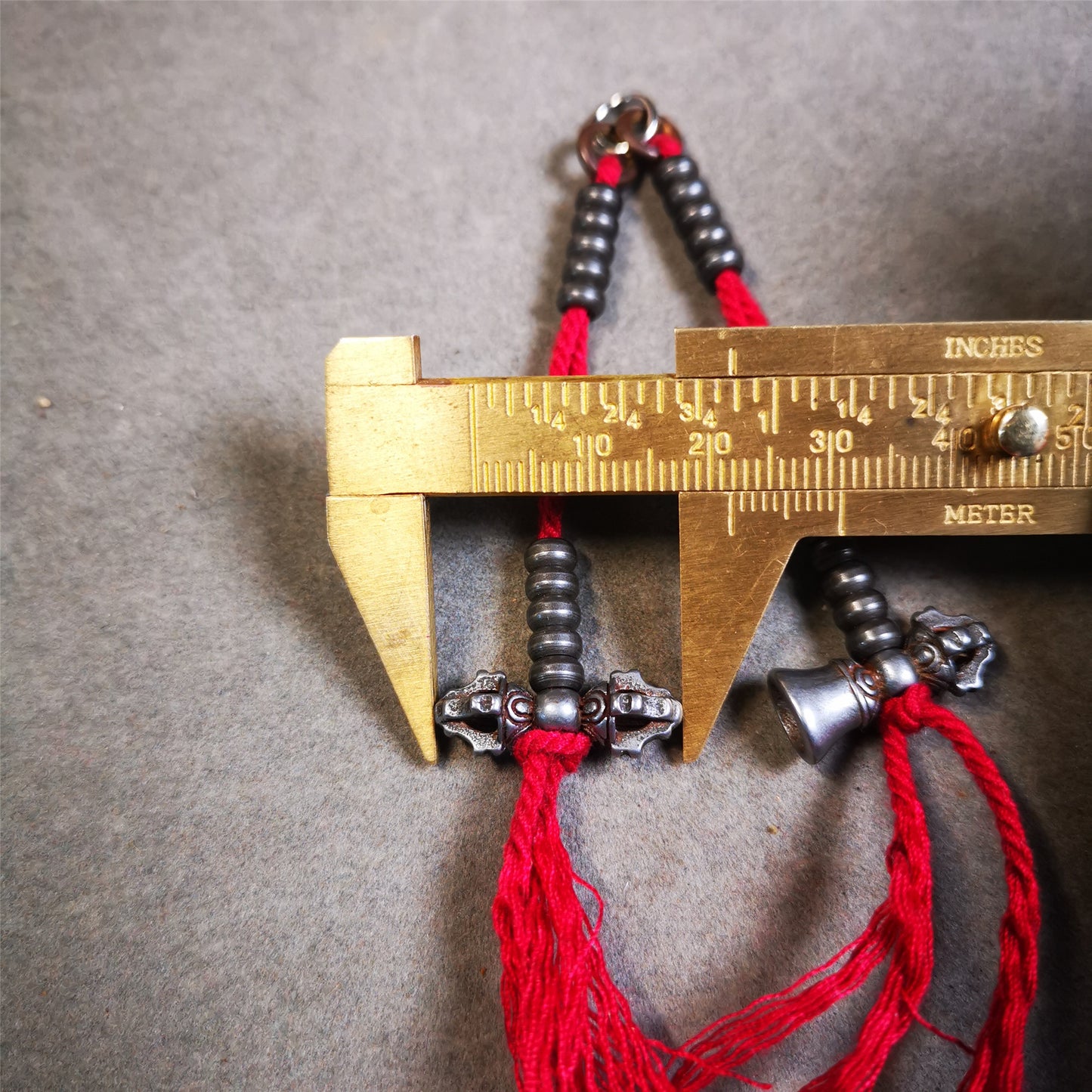 5mm Cold Iron Prayer Bead Counters with Vajra and Bell Pendant