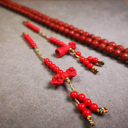 5mm Red Cinnabar Prayer Bead Counters - Tibetan Buddhist art, view 4