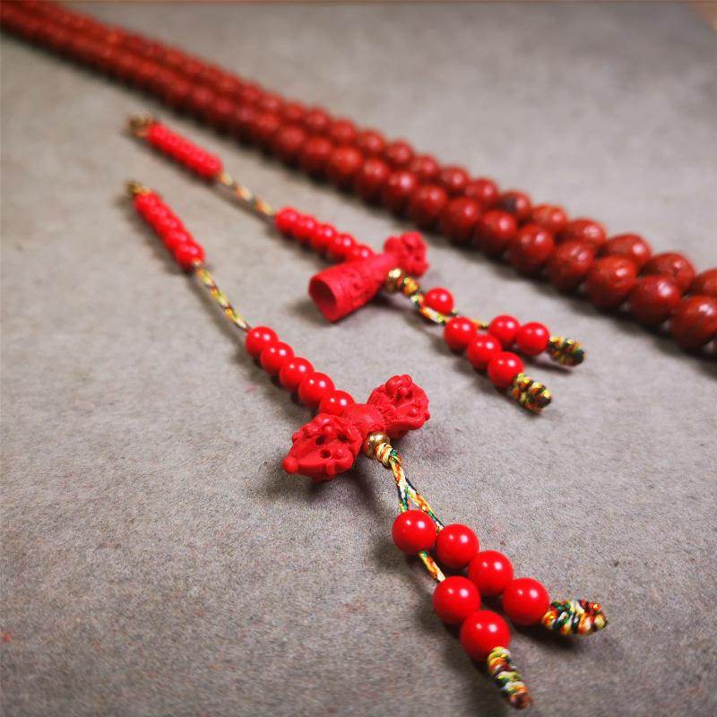 5mm Red Cinnabar Prayer Bead Counters - Tibetan Buddhist art, view 4
