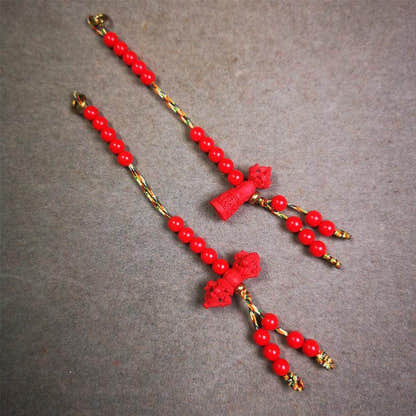 5mm Red Cinnabar Prayer Bead Counters - Tibetan Buddhist art, view 5