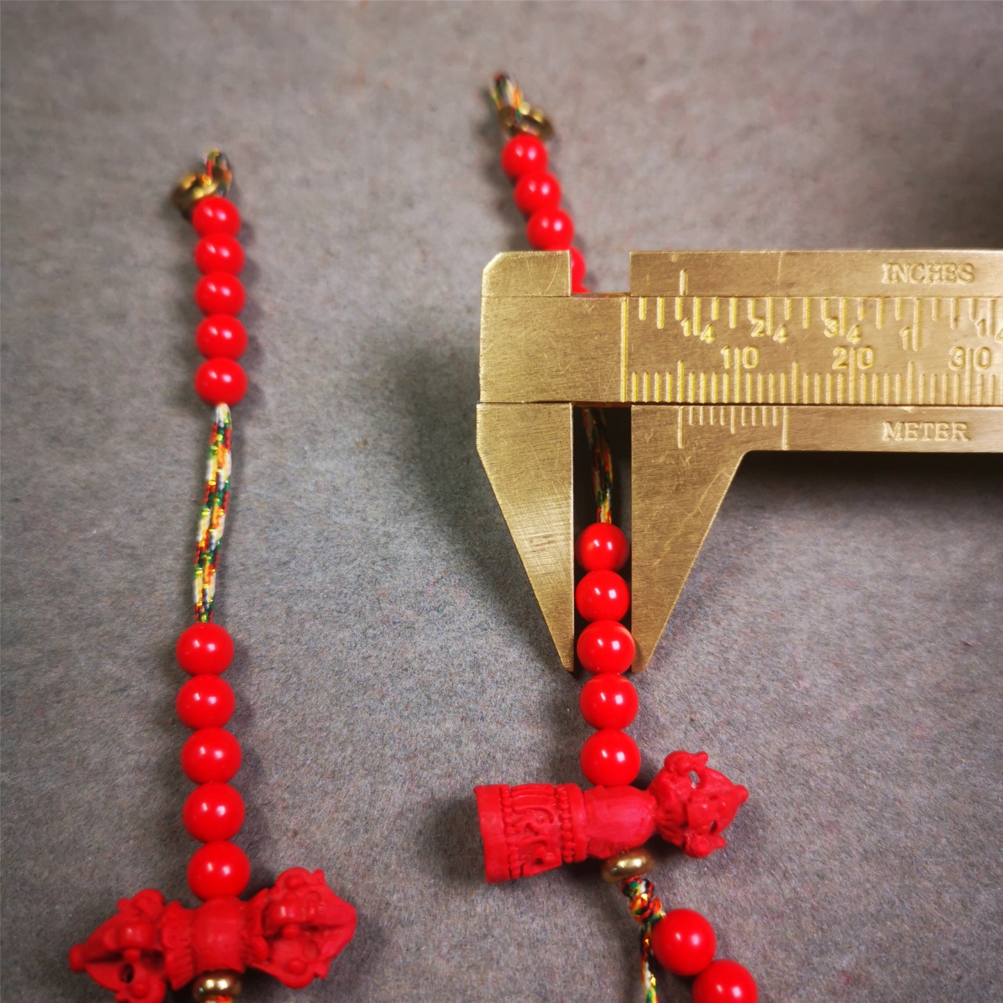 5mm Red Cinnabar Prayer Bead Counters